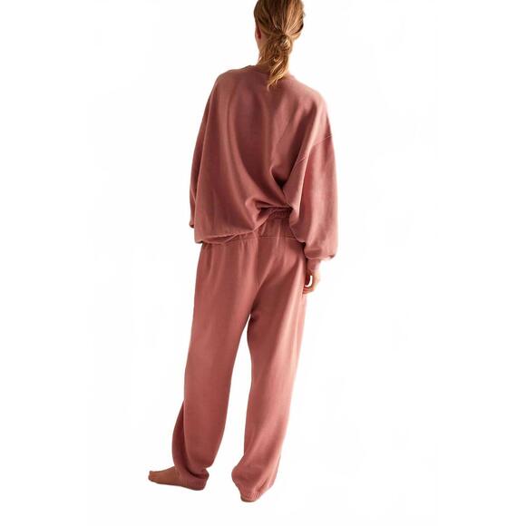 NEW FREE PEOPLE slow it down joggers in rose dawn - Picture 3 of 4